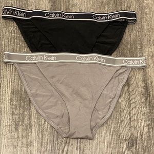 Calvin Klein medium bikini panties in grey and black